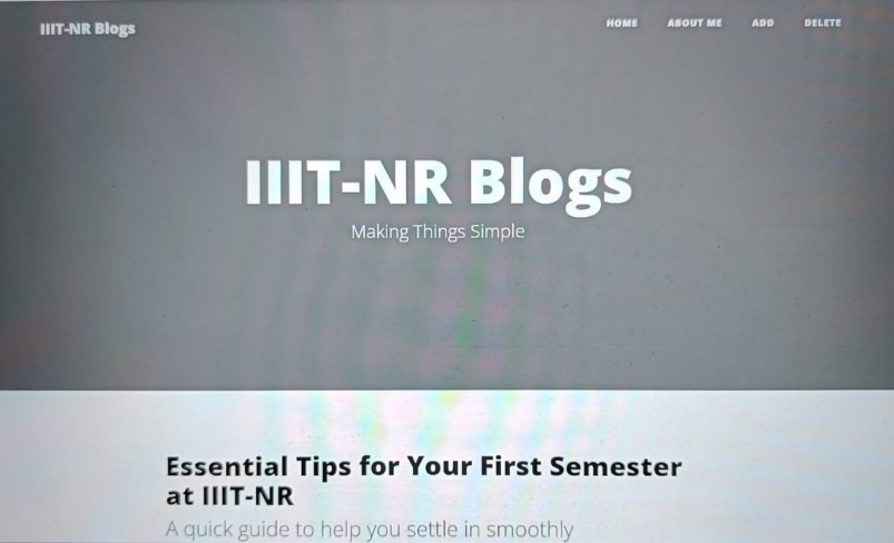 IIITNR Blogs